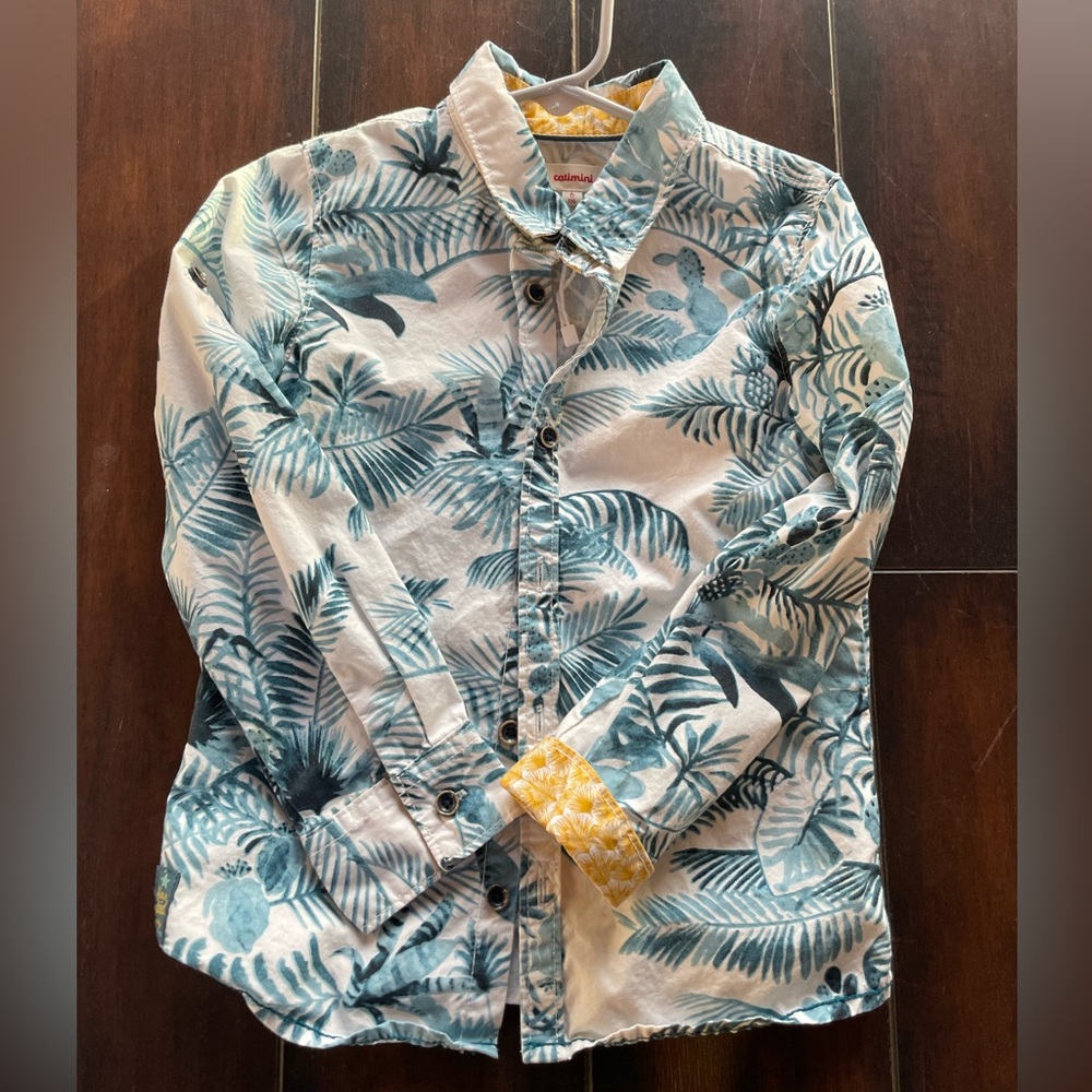 Catimini Hawaiian Long Sleeve Button Down.